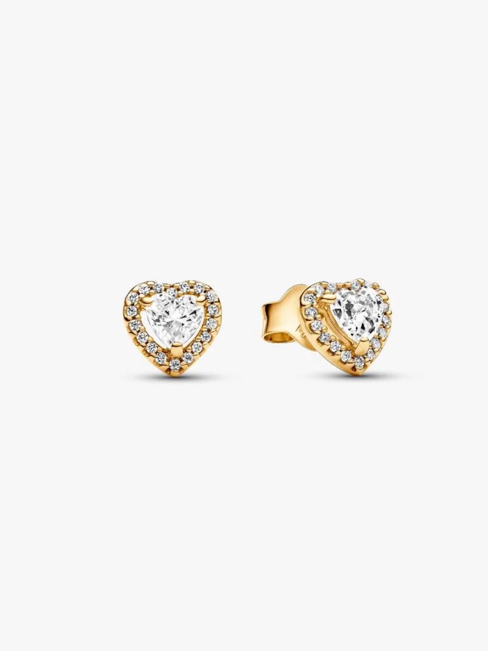 Authentic Pandora Elevated Heart Stud Earrings 14k gold plated.